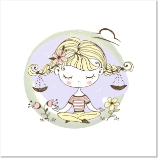 Zodiac Libra Cute Kid Design Horoscope Gift Posters and Art